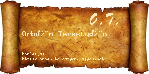 Orbán Terestyén névjegykártya